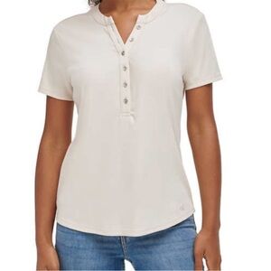 ⚠️4/$15⚠️Calvin Klein Henley Tee White Size Small